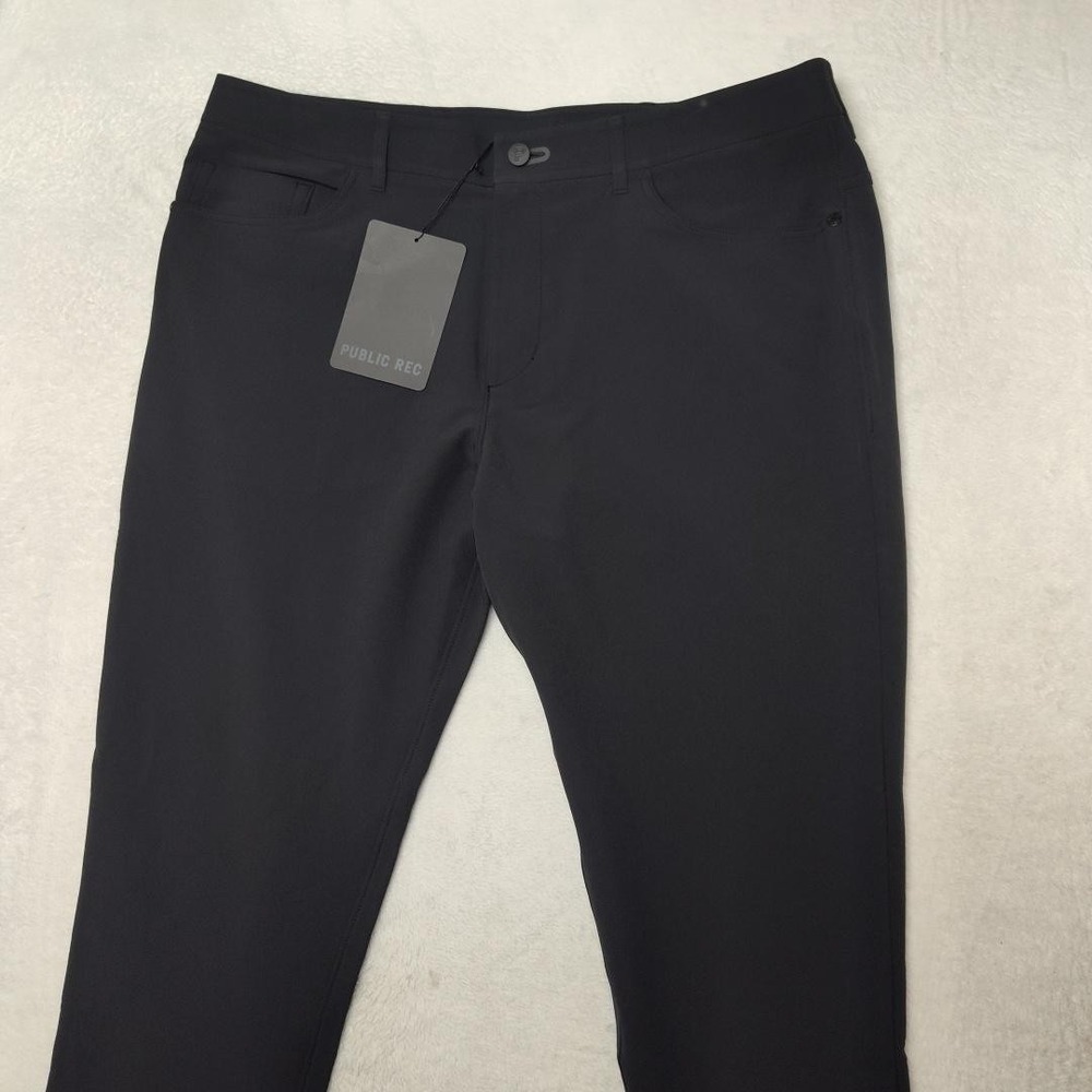 Public Rec Pants Mens 36x30 Black Chino Slim Workday Pant Stretch Breathable - Picture 2 of 13